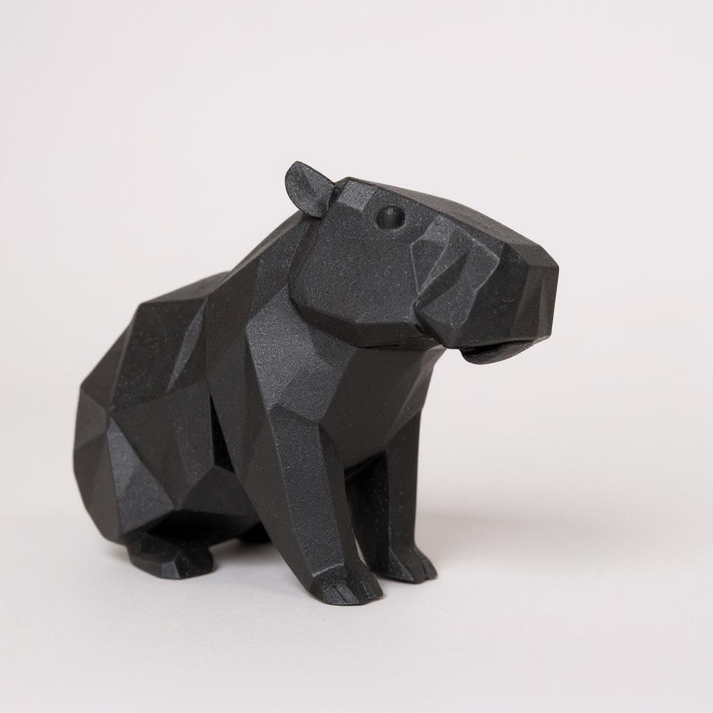 Minimalist Low Poly Capybara - Side View
